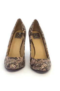 Pour La Victoire - Beige & Black Snakeskin Print Pumps Sz 9