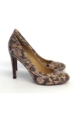 Pour La Victoire - Beige & Black Snakeskin Print Pumps Sz 9