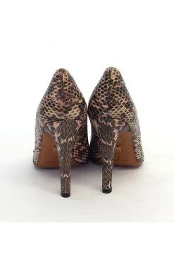 Pour La Victoire - Beige & Black Snakeskin Print Pumps Sz 9