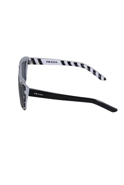 Prada - Black & White Rectangle Frame Sunglasses