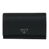 Prada - Black Fold-Over Nylon Wallet