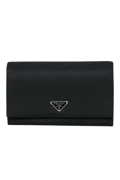 Prada - Black Fold-Over Nylon Wallet