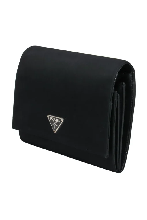 Prada - Black Fold-Over Nylon Wallet