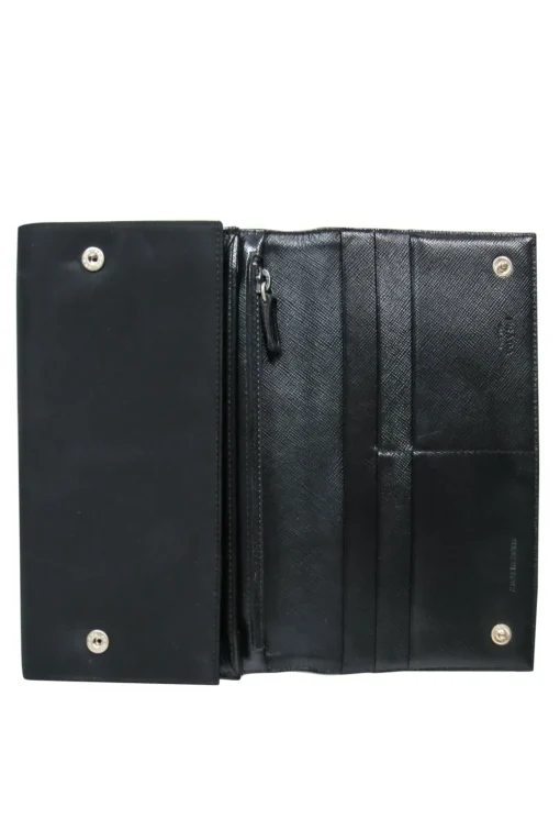 Prada - Black Fold-Over Nylon Wallet