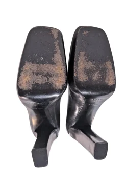 Prada - Black Leather Block Heels Sz 6