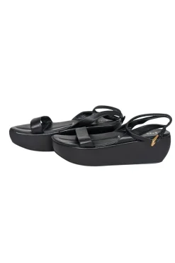 Prada - Black Leather Platform Strappy Sandals Sz 6