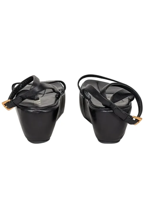 Prada - Black Leather Platform Strappy Sandals Sz 6