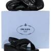 Prada - Black Leather Puff Strappy Sandals Sz 8