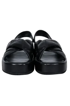 Prada - Black Leather Puff Strappy Sandals Sz 8