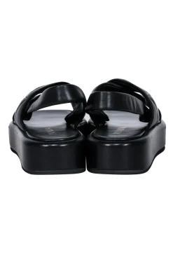 Prada - Black Leather Puff Strappy Sandals Sz 8