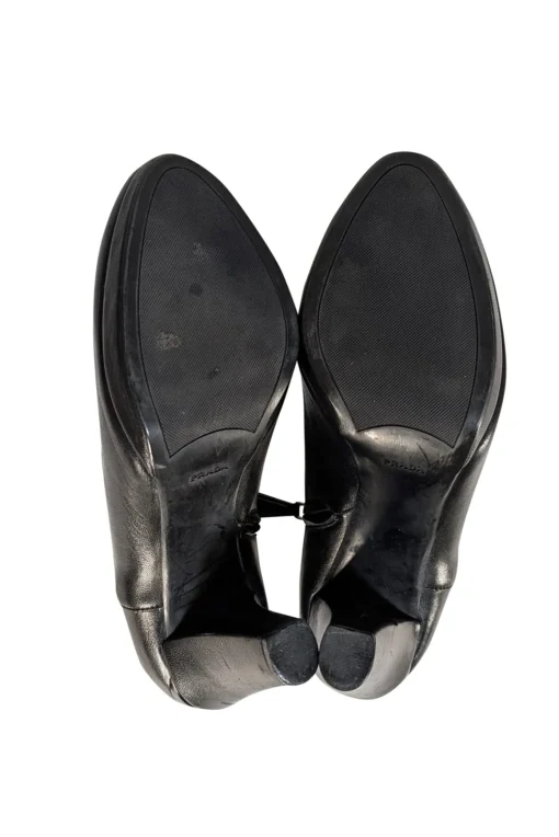 Prada - Black Leather Zipper Ankle Pumps Sz 8.5