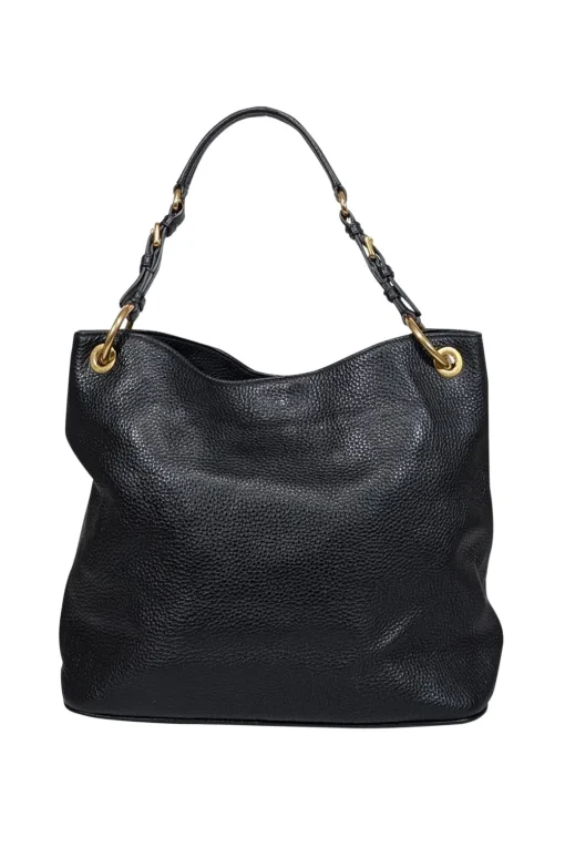 Prada - Black Pebbled Leather Shoulder Bag