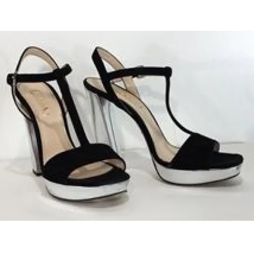 Prada - Black Suede & Silver Pumps Sz Sz 11