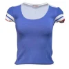 Prada - Blue, White, & Red Knit Short Sleeve Top Sz S