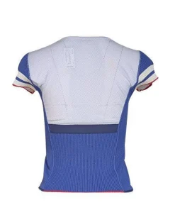 Prada - Blue, White, & Red Knit Short Sleeve Top Sz S