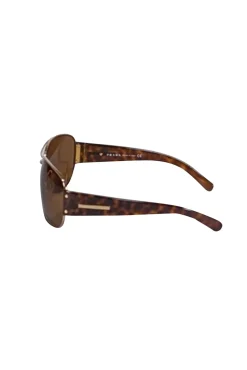 Prada - Brown Tortoise Leg w/ Gold Aviator Frame Sunglasses
