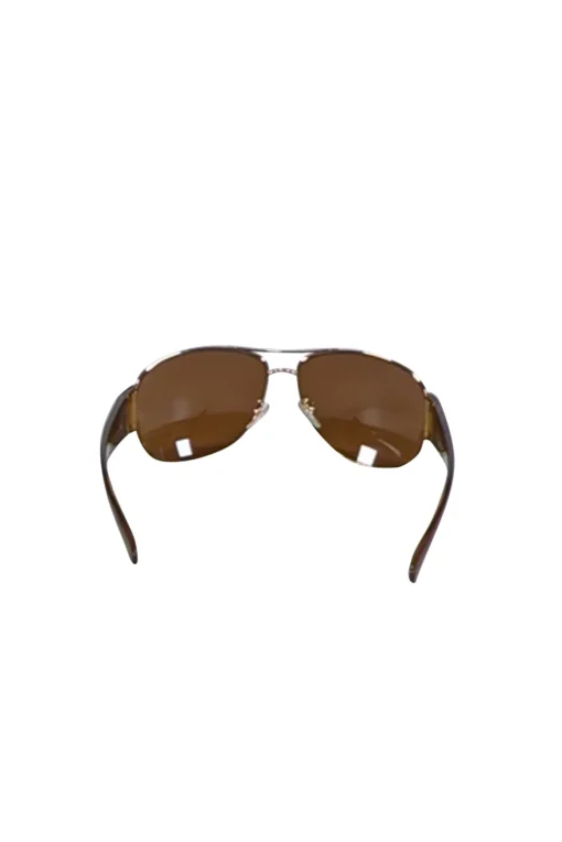 Prada - Brown Tortoise Leg w/ Gold Aviator Frame Sunglasses