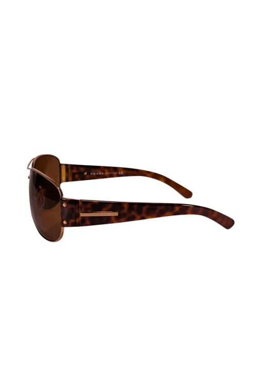 Prada - Brown Tortoise Leg w/ Gold Aviator Frame Sunglasses