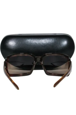 Prada - Brown Tortoise Shell Square Oversized Sunglasses