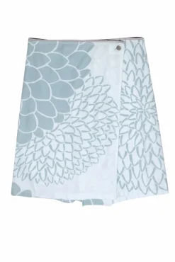 Prada - Ivory & Sage Floral Print Wrap Skirt Sz 10