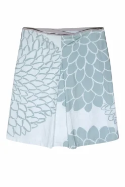 Prada - Ivory & Sage Floral Print Wrap Skirt Sz 10