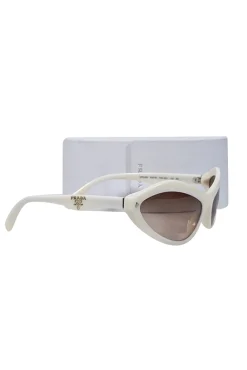 Prada - Ivory Elongated Cat Eye Sunglasses