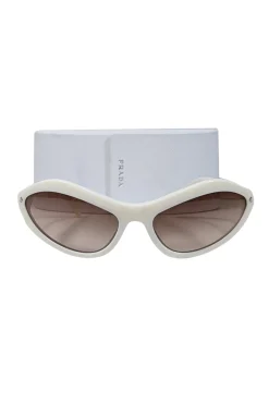 Prada - Ivory Elongated Cat Eye Sunglasses