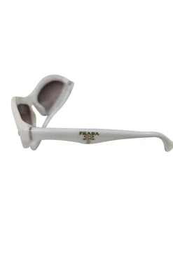 Prada - Ivory Elongated Cat Eye Sunglasses