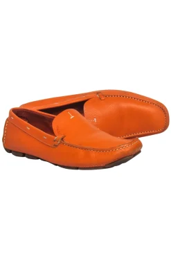Prada - Orange Leather Loafers Sz 8.5