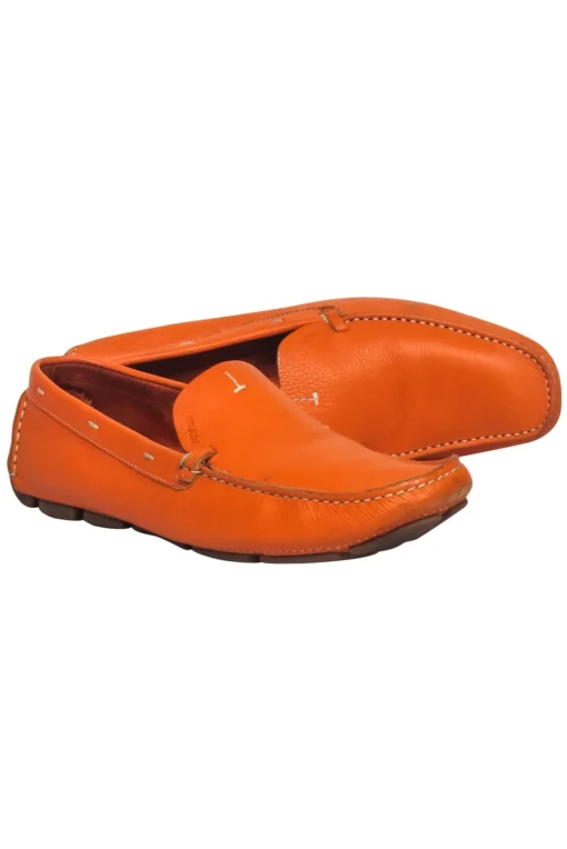 Prada - Orange Leather Loafers Sz 8.5