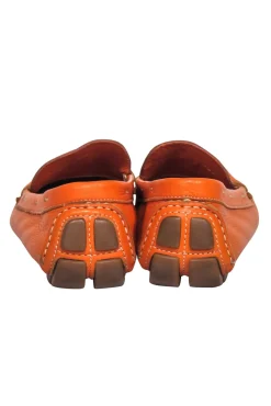 Prada - Orange Leather Loafers Sz 8.5