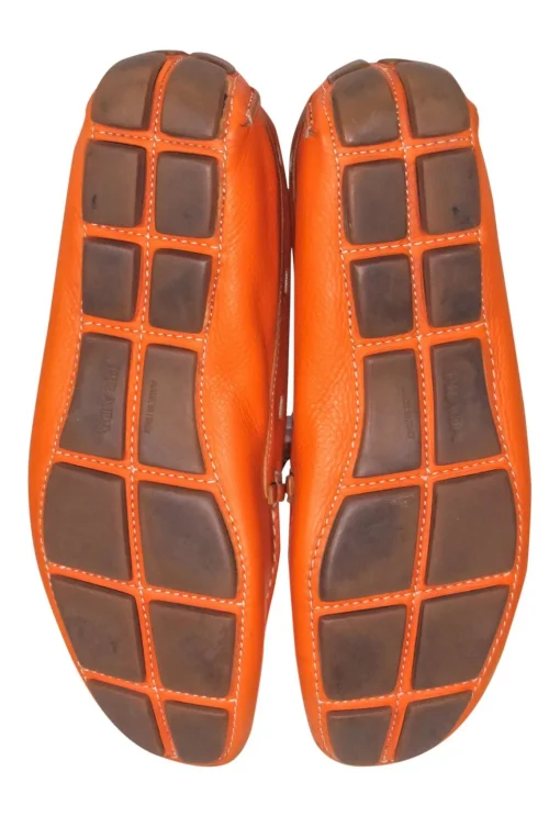Prada - Orange Leather Loafers Sz 8.5