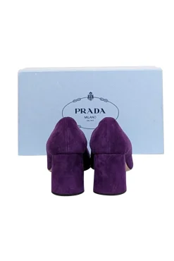 Prada - Purple Suede Rounded Toe Low Pumps Sz 8