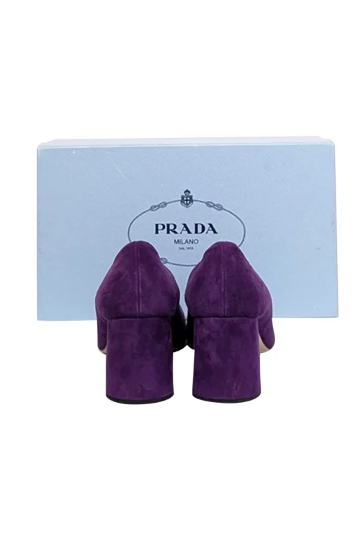 Prada - Purple Suede Rounded Toe Low Pumps Sz 8