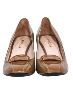 Prada - Tan Patent Leather Basic Pumps Sz 9.5