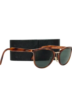 Prada - Tan Tortoise Round Sunglasses