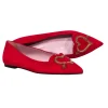 Pretty Loafers - Red Pointed Toe Heart Embroidered Flats Sz 12