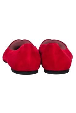 Pretty Loafers - Red Pointed Toe Heart Embroidered Flats Sz 12