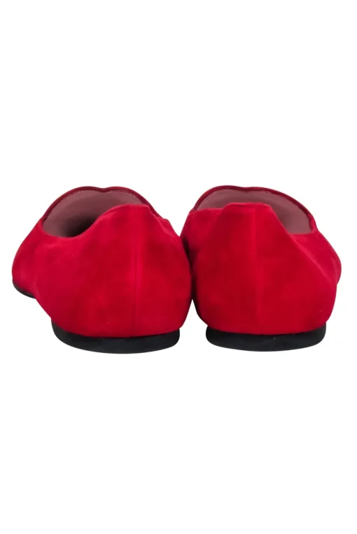 Pretty Loafers - Red Pointed Toe Heart Embroidered Flats Sz 12