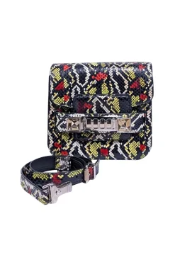Proenza Schouler - Black & Multi Color Snake Skin Print Crossbody Bag
