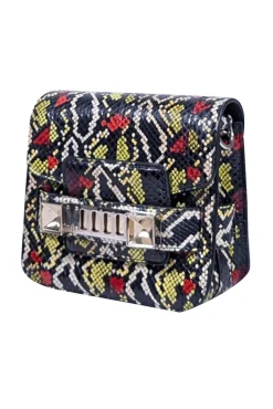 Proenza Schouler - Black & Multi Color Snake Skin Print Crossbody Bag