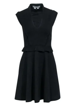 Proenza Schouler - Black Knit Sleeveless Fit & Flare Dress Sz 2
