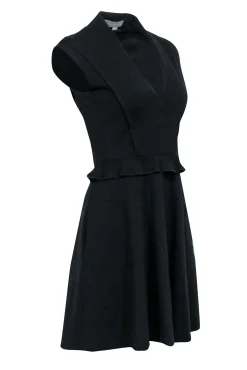 Proenza Schouler - Black Knit Sleeveless Fit & Flare Dress Sz 2