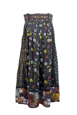 Proenza Schouler - Black w/ Yellow & White Floral Print Sleeveless Silk Dress Sz 2