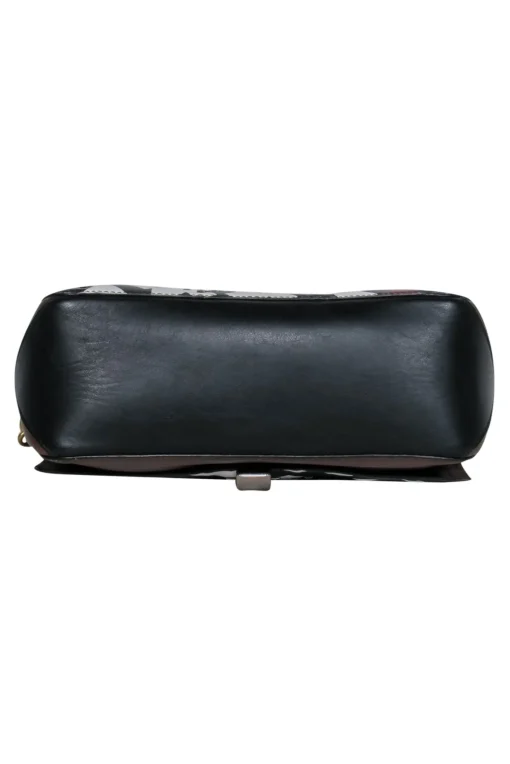 Proenza Schouler - Brown, Black & White Crossbody Bag w/ Mixed Metal Chain Strap