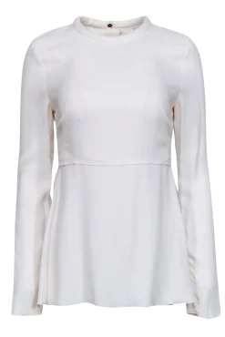Proenza Schouler - White Long Sleeve Top w/ Cut Out Back Sz 4
