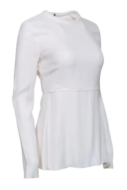 Proenza Schouler - White Long Sleeve Top w/ Cut Out Back Sz 4