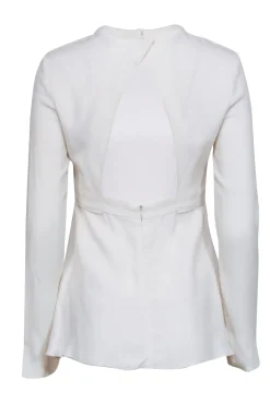 Proenza Schouler - White Long Sleeve Top w/ Cut Out Back Sz 4