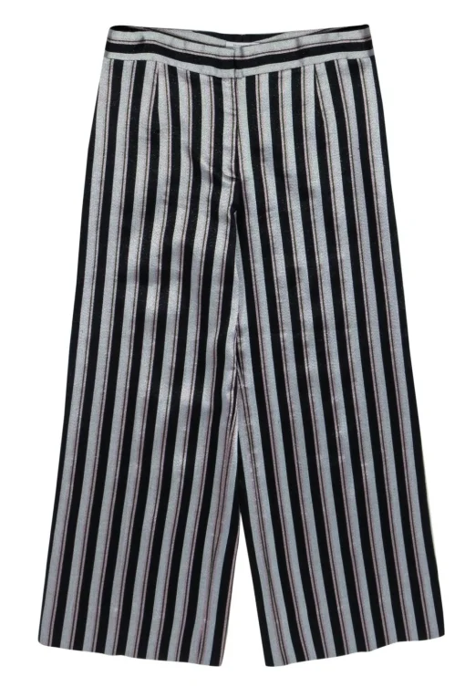 Protagonist - Black, Silver, & Pink Stripe Wide Leg Pant Sz 4
