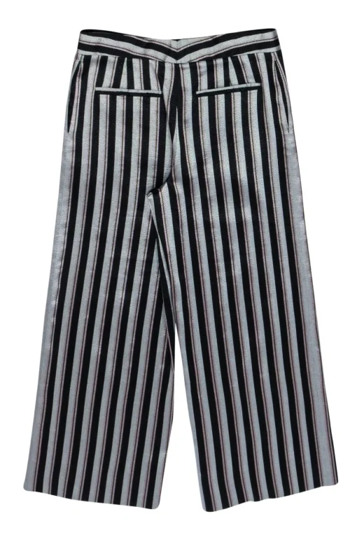 Protagonist - Black, Silver, & Pink Stripe Wide Leg Pant Sz 4